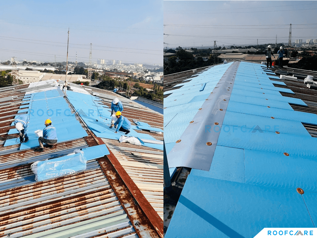 Cải tạo mái tôn nhà máy may mặc Scavi Biên Hòa